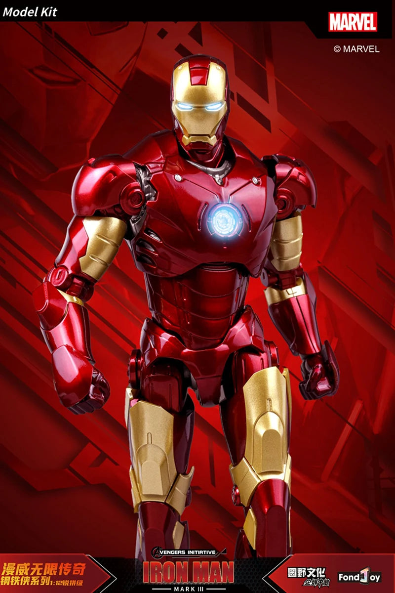Caliente Fondjoy Marvel IronMan MK3 ensamblar juguetes Iron Man modelo 15cm Material ABS 1/12 escala figuras de acción juguetes niño regalos de cumpleaños