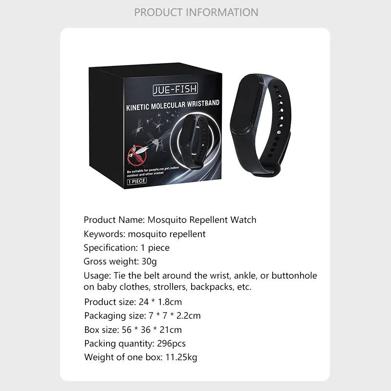 Pulsera Repelente de Mosquitos Ultrasónica Deportiva, Hombre y Mujer