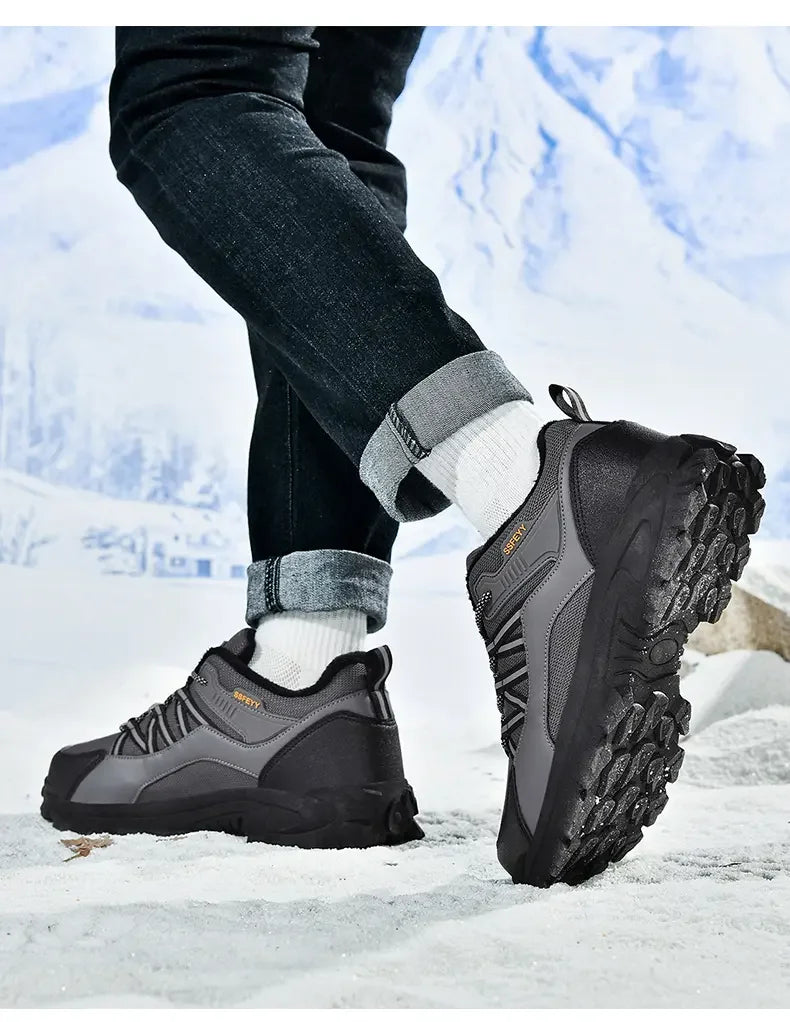 Botas de senderismo para hombre con forro polar, suela gruesa antideslizante