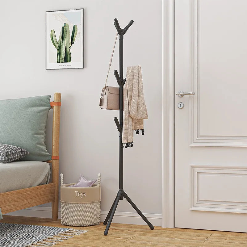 Perchero de pie de una barra para dormitorio, porta sombreros