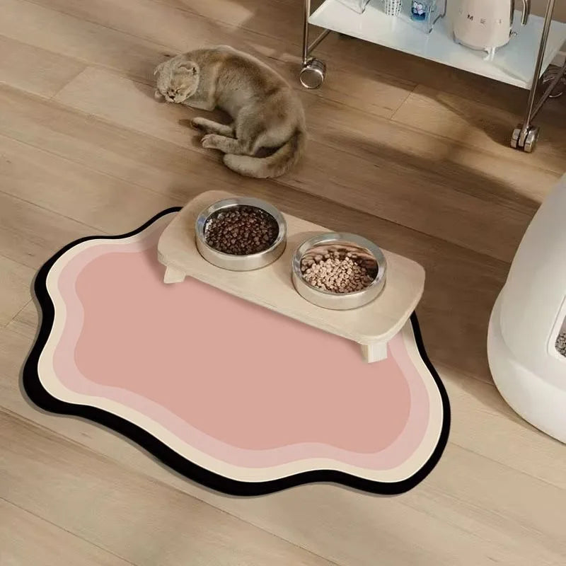 Estera absorbente para alimentación de mascotas, mantel individual de secado rápido para gatos, perros, estera de alimentación antideslizante para gatos, suministros para mascotas de 30x40cm
