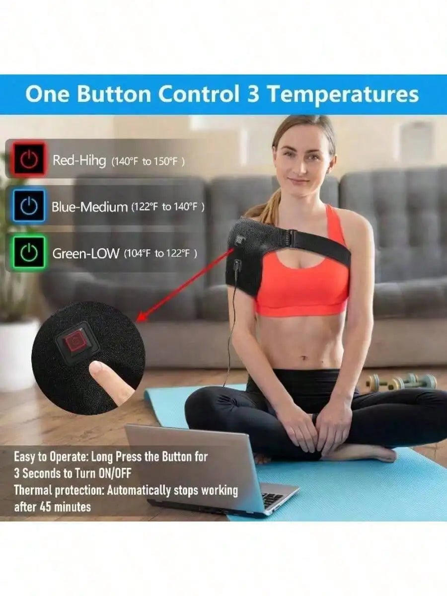 Masajeador de Hombros Eléctrico USB 2026 con Calor, Soporte Ajustable para Espalda y Hombros, Relajación Muscular de Brazos