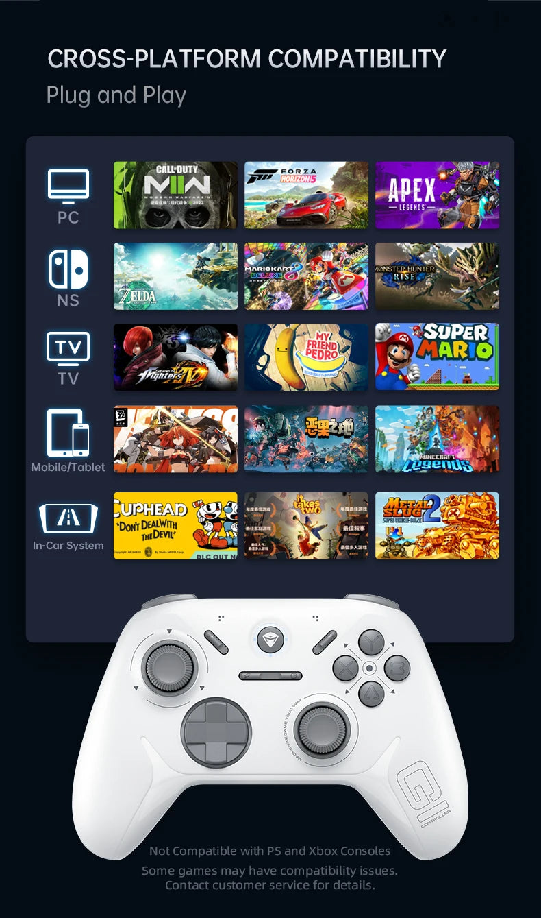 MACHENIKE-controlador inalámbrico G1 para videojuegos, Joystick de disparo de efecto Hall con tasa de orollamiento de 1K para Nintendo Switch, PC, iOS y Android