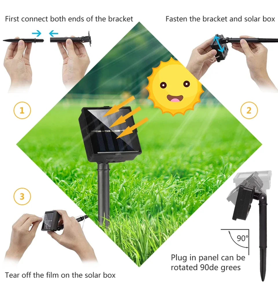 Guirnalda de Luces Solares 1000 LED para Jardín y Fiestas