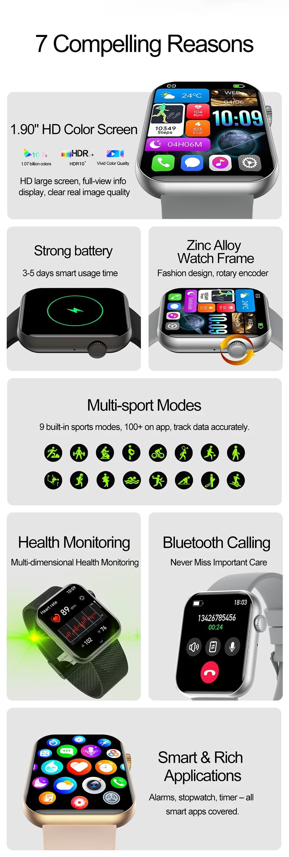Reloj Inteligente con IA de Voz, IP68 y Llamadas Bluetooth