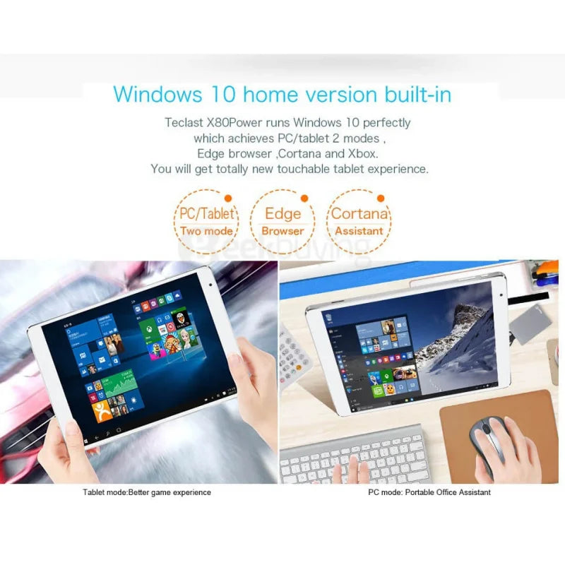 Gran oferta de tabletas Windows 10 de 8 pulgadas, resolución de 1280x800, Intel Atom Z3735F, Quad Core, 2GB de RAM, 32GB de ROM, 4000mAh, 32 bits