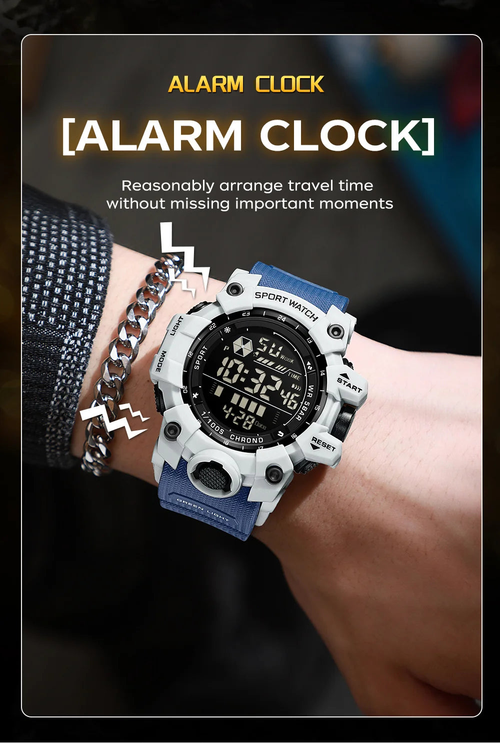 Reloj Digital LED Deportivo SANDA para Hombre, Estilo Militar, Resistente al Agua