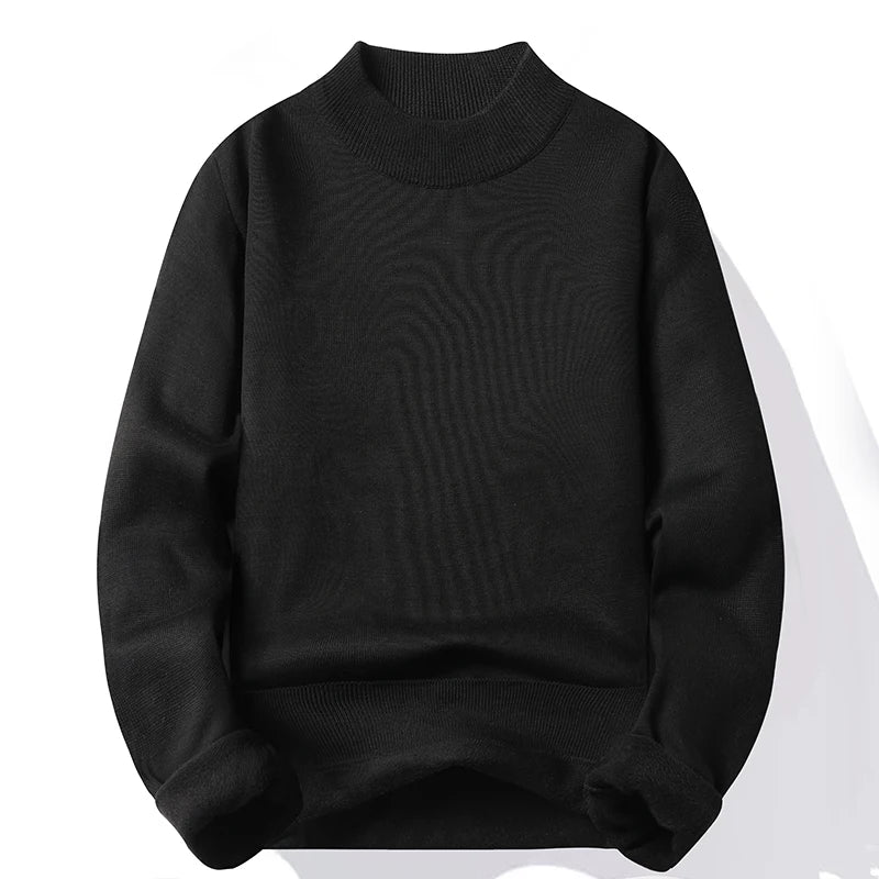 Jersey para hombre, suéter suave, camisas de terciopelo de invierno, ropa de marca, blusa fría cálida de lana tejida, camisas inferiores ajustadas