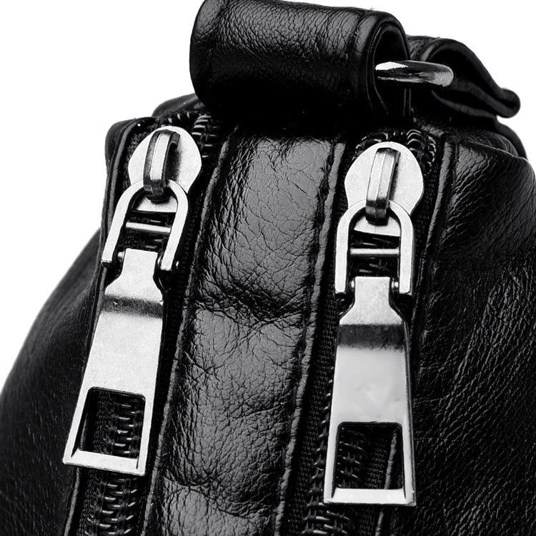 Bolso bandolera negro, bolso de hombro de viaje con correas ajustables y compartimento con cremallera, bolso de hombro adecuado para diferentes