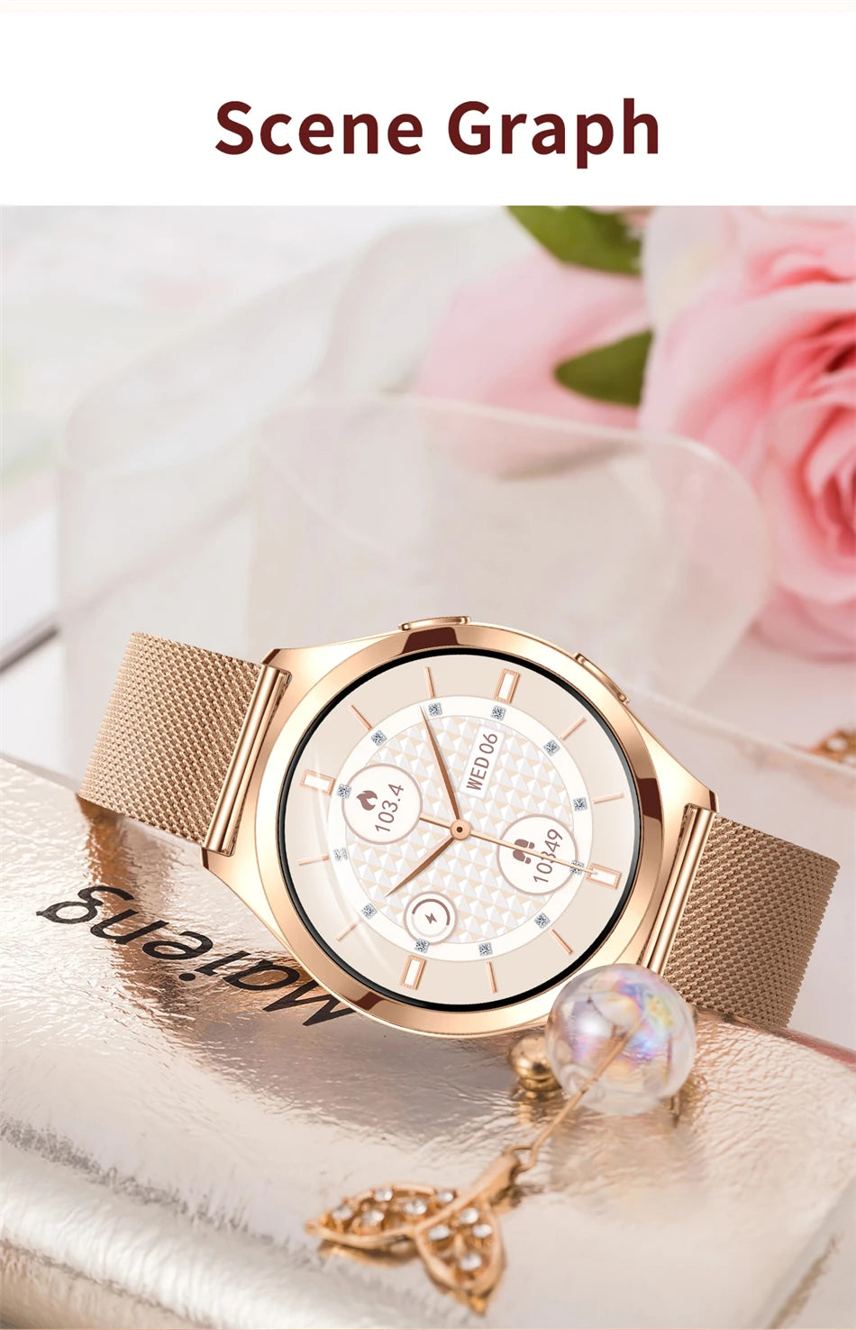 Smartwatch LIGE para mujer con pantalla HD 1,27" y monitor de salud