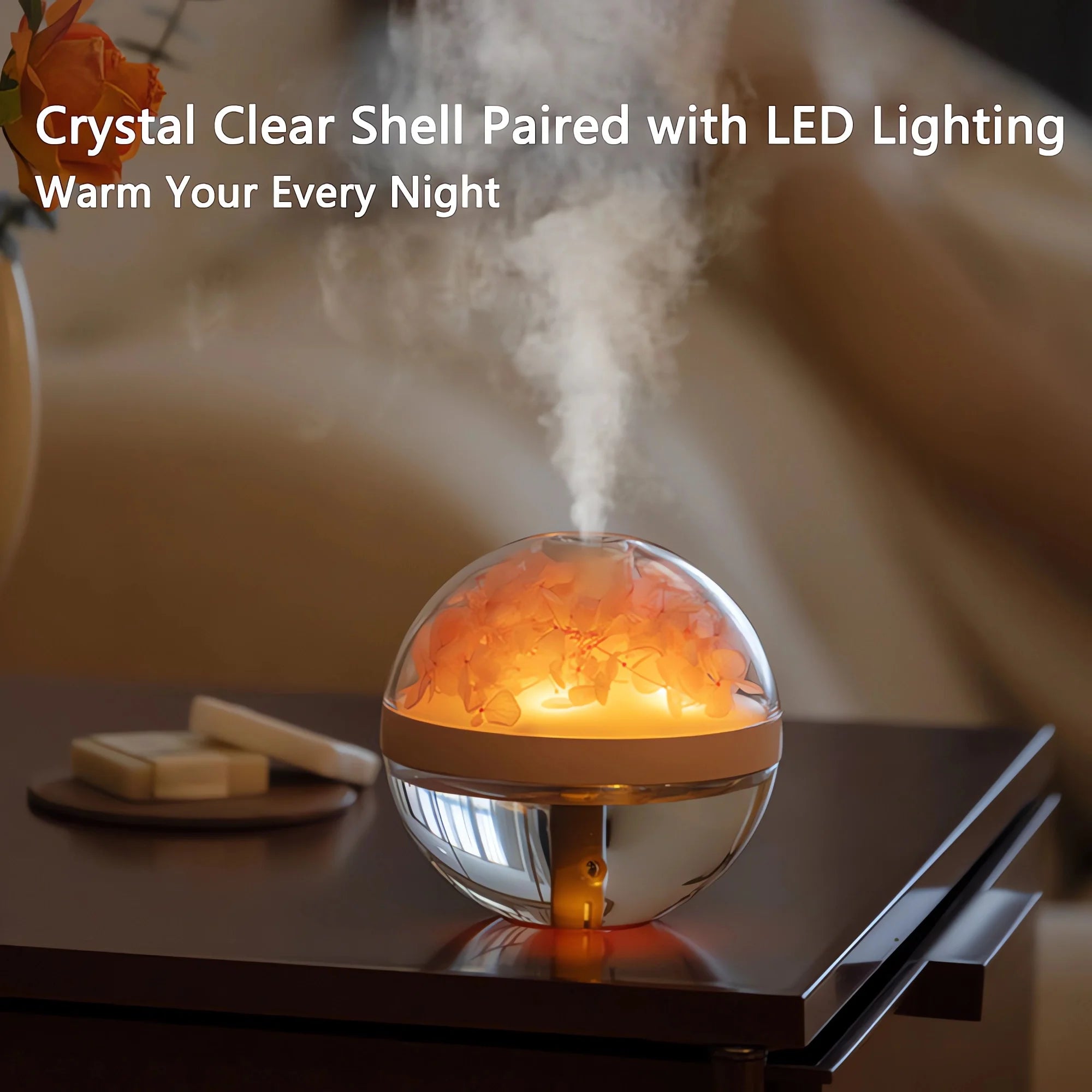 Humidificador de Flores Eternas con Luz Ambiente