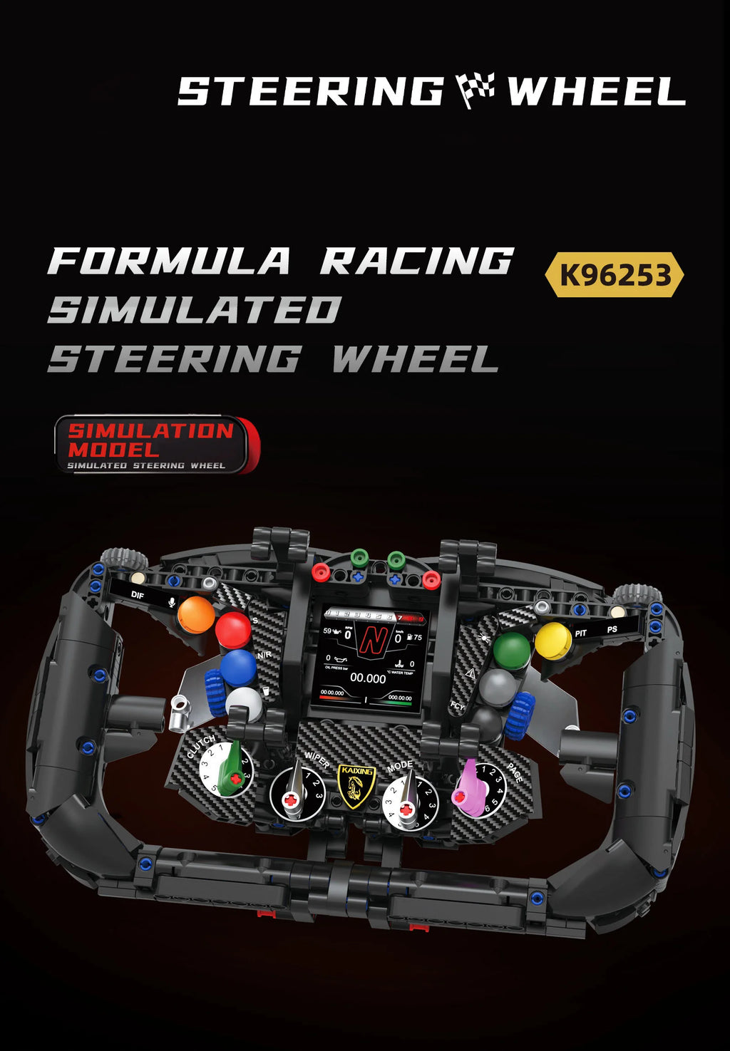 Bloques de Construcción de Volante de Carreras K96253, Modelo MOC DIY, Soporte para Teléfono, Decoración de Escritorio, Regalo Coleccionable para Adultos, Cumpleaños, Festividades