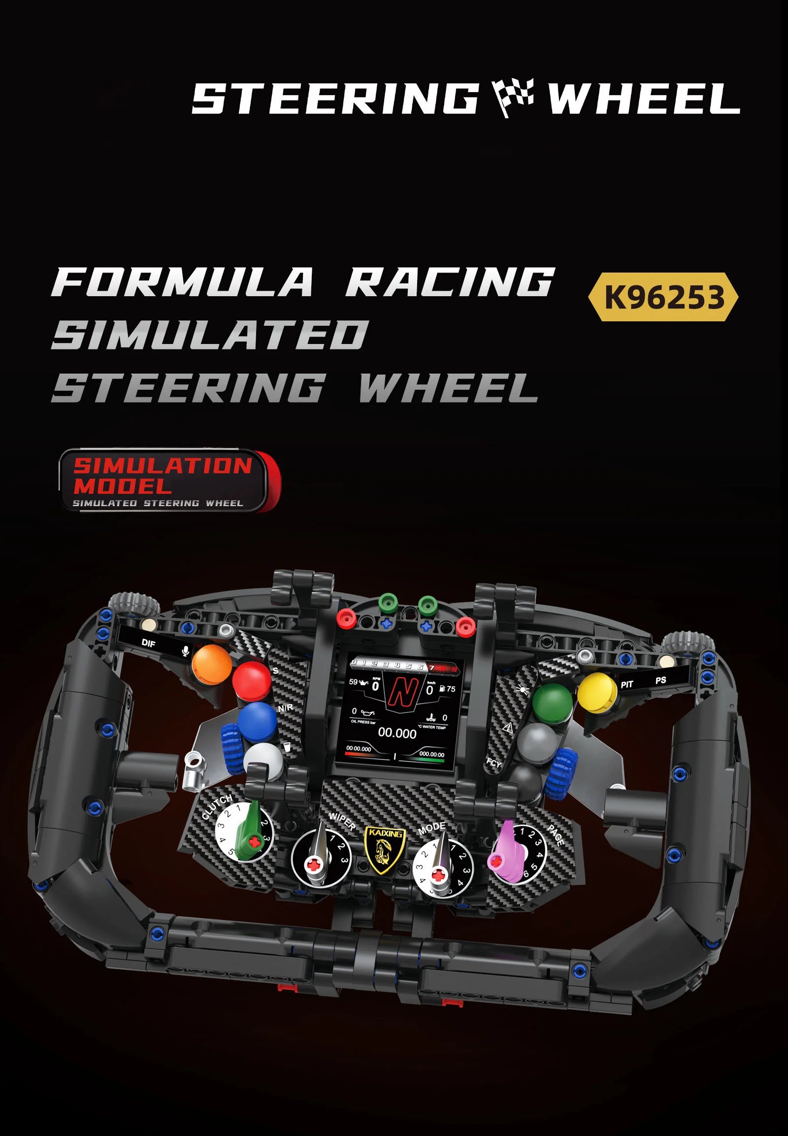 Bloques de Construcción de Volante de Carreras K96253, Modelo MOC DIY, Soporte para Teléfono, Decoración de Escritorio, Regalo Coleccionable para Adultos, Cumpleaños, Festividades