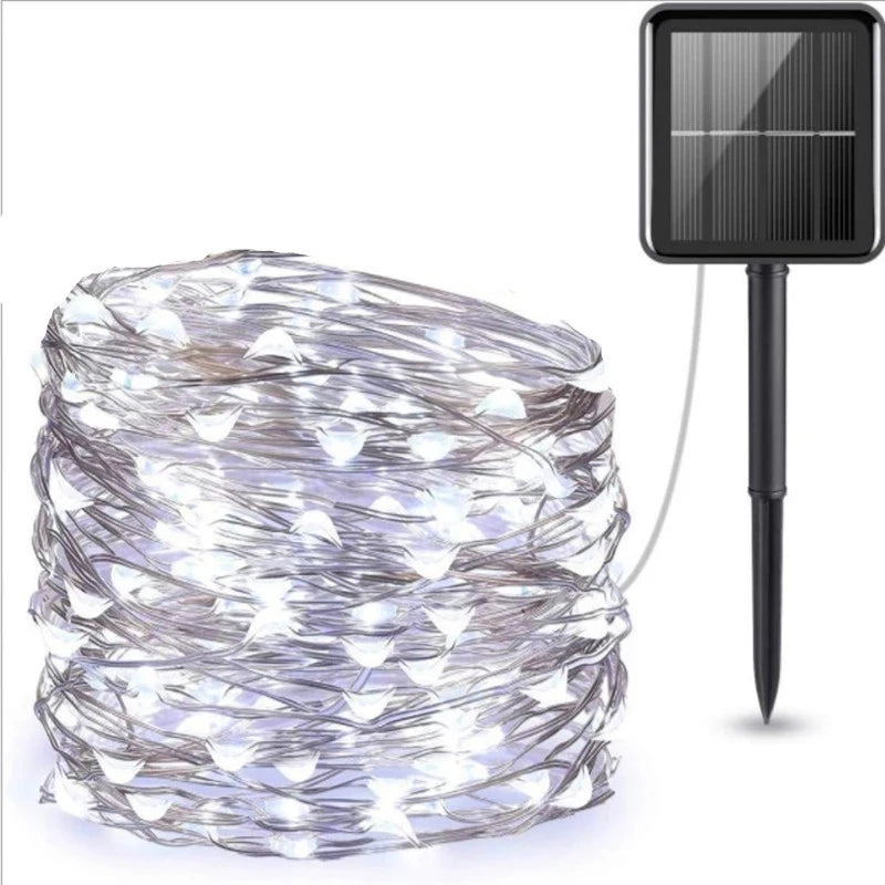 Guirnalda de Luces LED Solares para Jardín 8 Modos Impermeable
