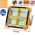 Lámpara de Trabajo Recargable, Reflector LED Solar Portátil con Puerto USB/Magnético/5 Modos de Iluminación, Lámpara de Emergencia para Sitio de Trabajo