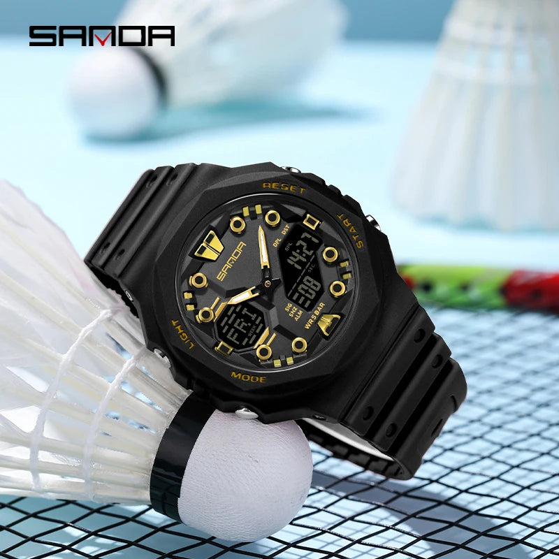 Reloj Digital SANDA 6200 para Hombre, Deportivo LED Impermeable 50M