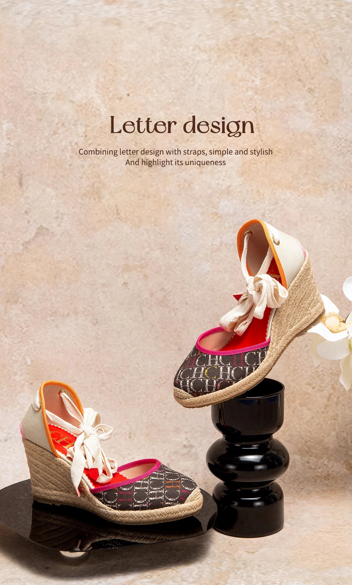 Sandalias Alpargata Mujer Cuña 8cm | Punta Cerrada Correa Tobillo