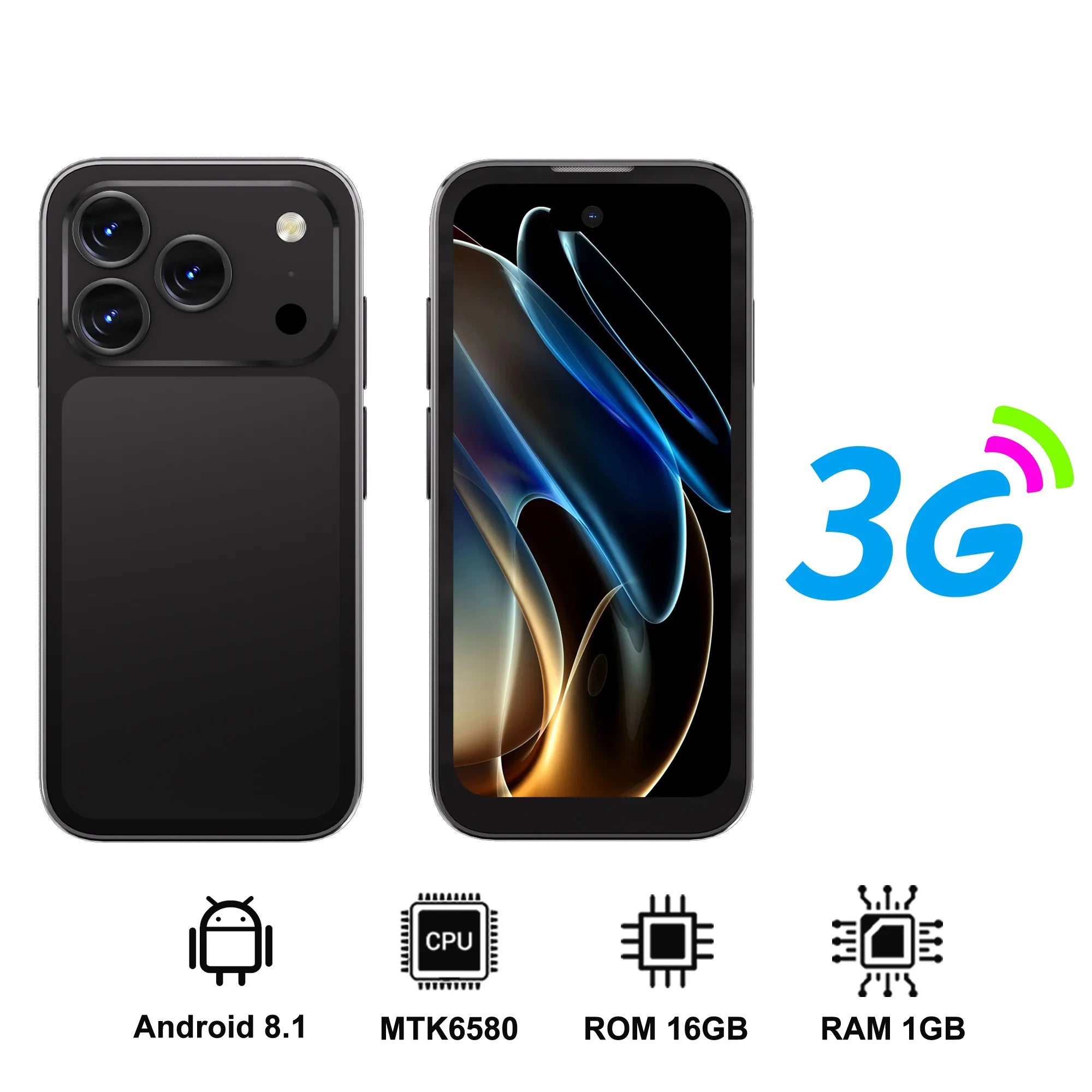 Mini Smartphone SERVO 17 PRO MAX con Pantalla Completa de 3.75'', 3G WCDMA, Doble SIM, GPS, Desbloqueo Facial, Android, Teléfono Móvil Inteligente Pequeño