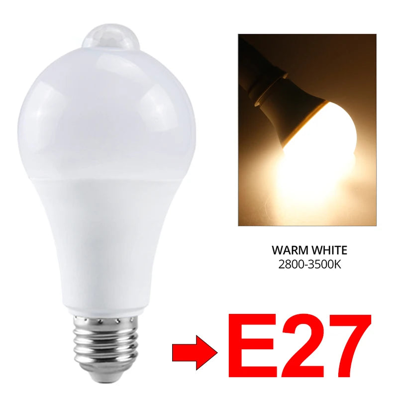 Bombilla LED con Sensor de Movimiento PIR para el Hogar
