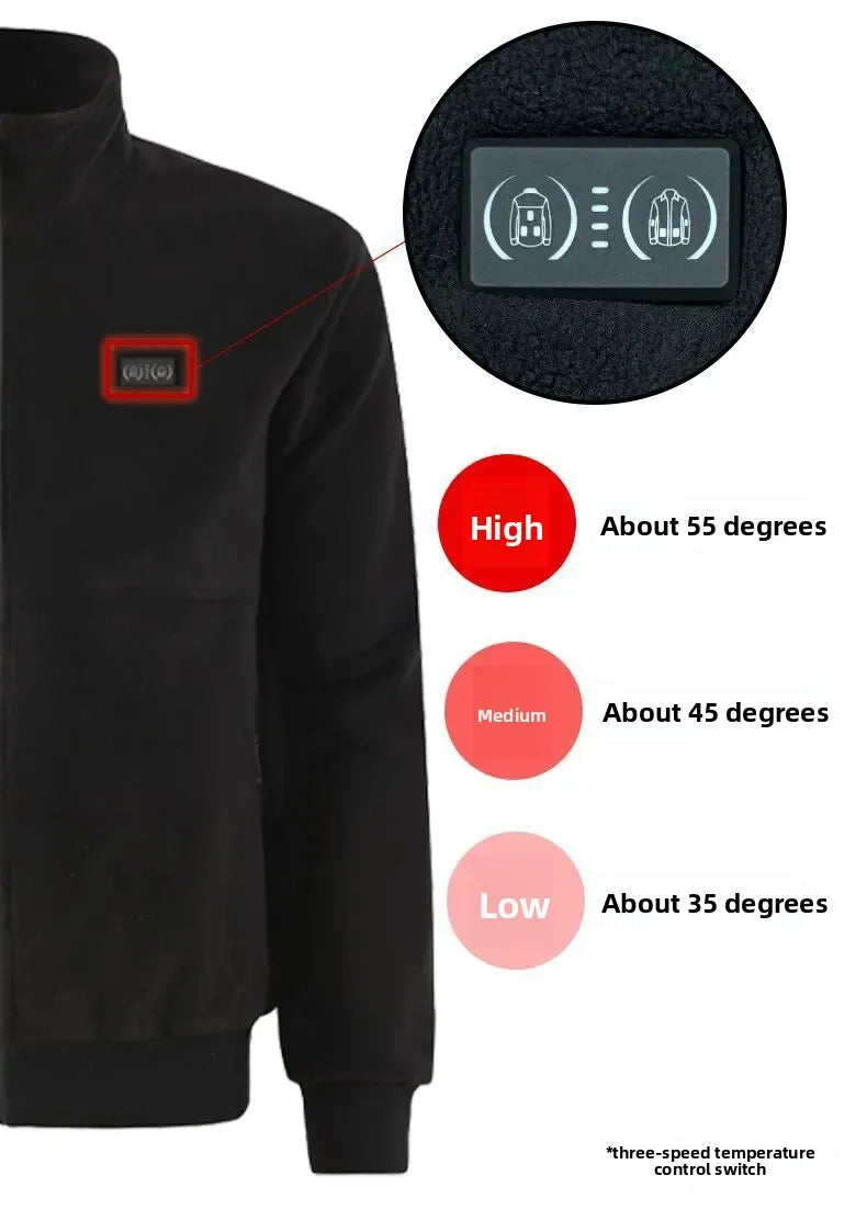 Chaqueta Polar con Calefacción Eléctrica Inteligente 8 Zonas para Hombre
