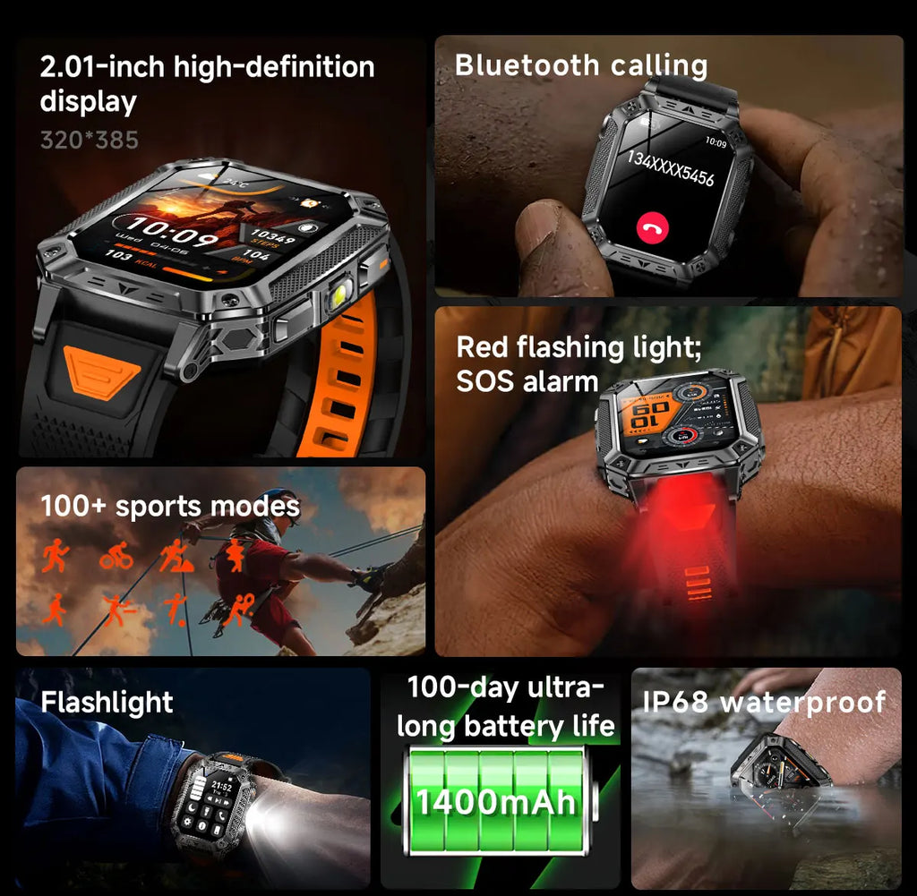 Reloj Inteligente AMOLED con GPS y Bluetooth Hombre