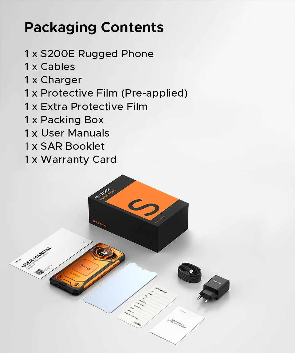 DOOGEE S200E 5G | Celular Resistente 256GB + 48GB RAM + Batería 10100mAh