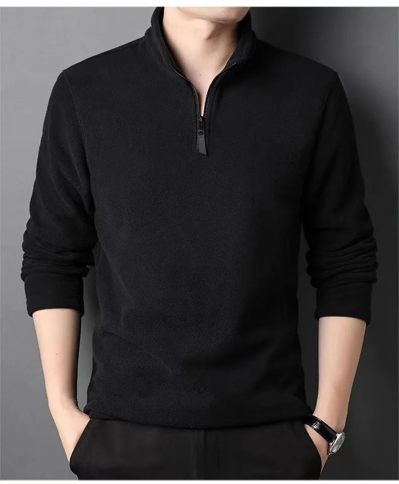 Buzo de Cuello Alto Antipilling para Hombre | Ajustado, Color Sólido