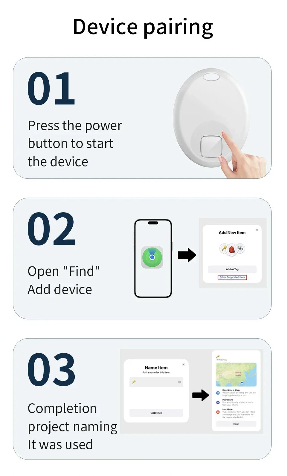 Mini Rastreador GPS Inteligente con Bluetooth, Dispositivo Antipérdida para Mascotas, Compatible con la Aplicación Find My de iOS, Localizador de Llaves, Maletas, Niños, Perros y Gatos