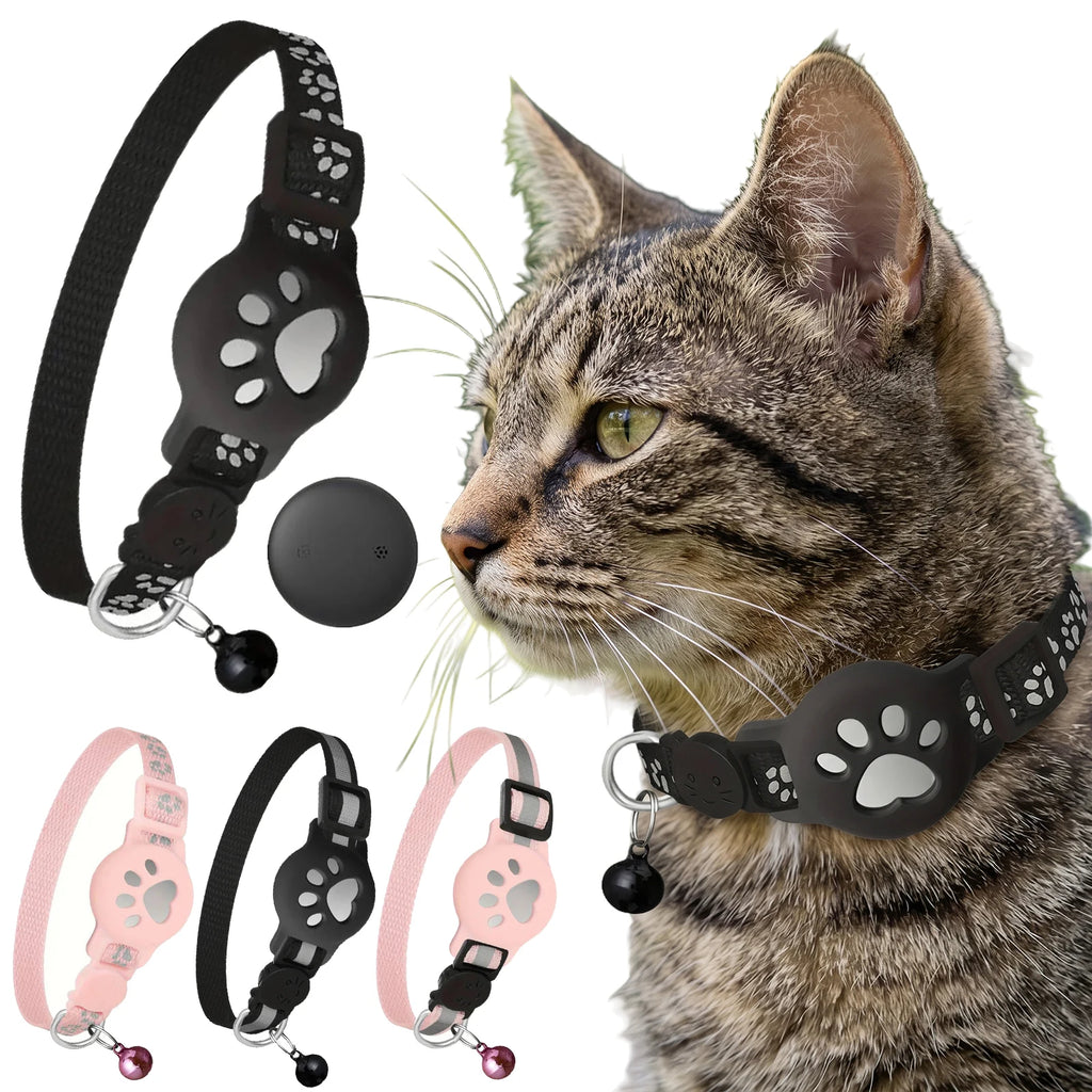 Localizador Electrónico de Mascotas para iOS y Android, Rastreador de Mascotas Impermeable con Campana, Solución de Rastreo, Collar Inteligente para Gatos Pequeños a Grandes