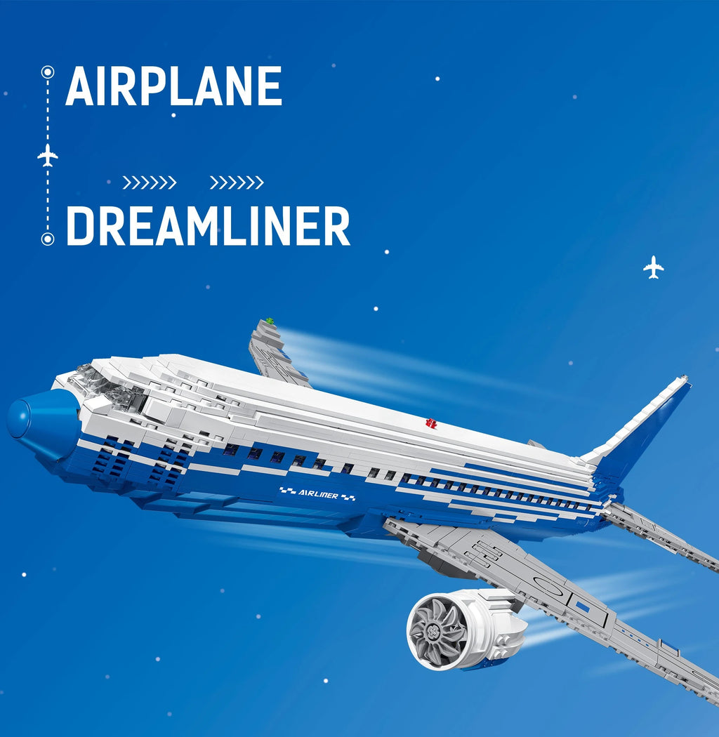 Bloques de Construcción de Avión de Pasajeros 80009, Kit de Modelo DIY, Juego de Construcción Educativo STEM, Regalo de Cumpleaños, Decoración para el Hogar