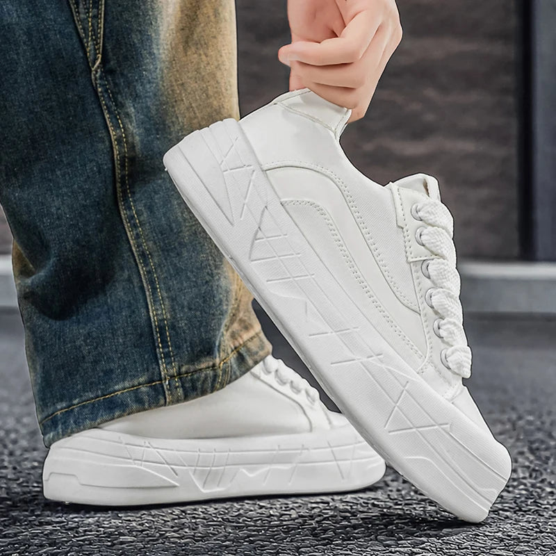 Zapatillas de skate de lona con plataforma y suela geométrica antideslizante