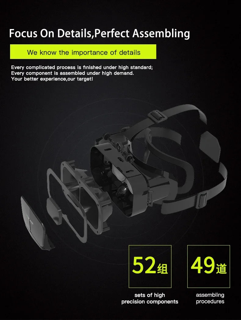 Shinecon-auriculares 3D de realidad Virtual, gafas VR, dispositivos, lentes Viar, gafas para teléfono inteligente, teléfono móvil, juegos inteligentes