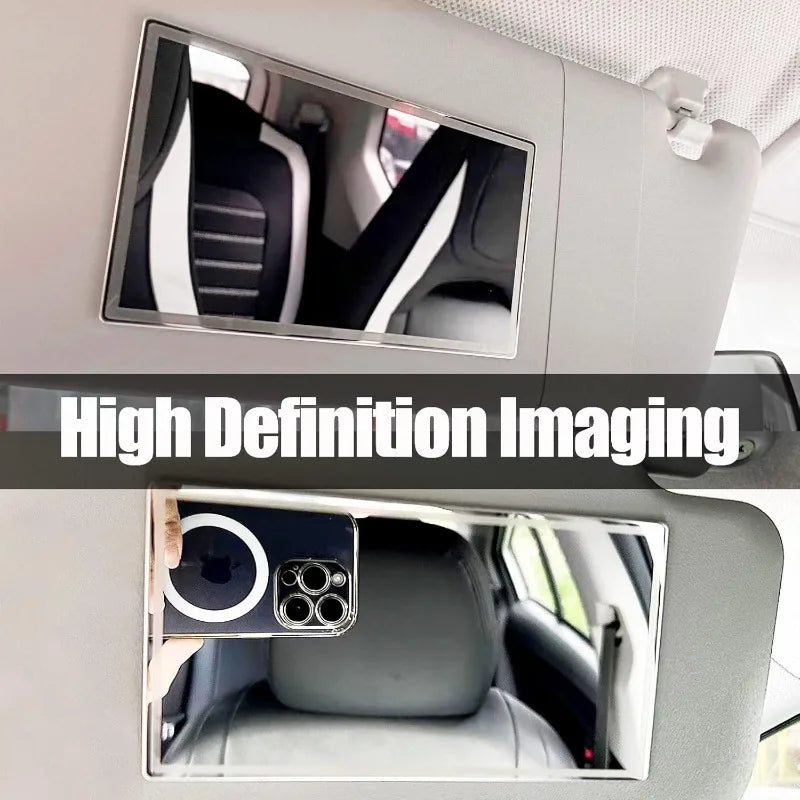 Espejo para visera de coche, espejo cosmético de sombreado solar de acero inoxidable para esposa y novia, espejo de maquillaje para respaldo de asiento en tocador de coche