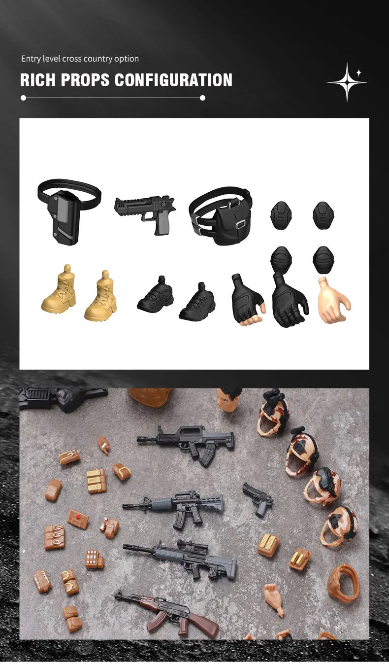 Figura Articulada de Soldado Militar de PVC para Niños