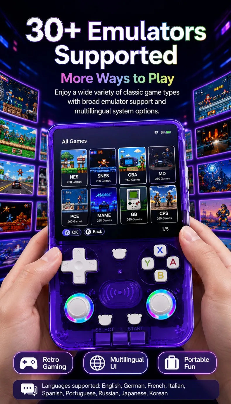 Consola de Juegos Retro X36 Ultra, Pantalla IPS HD de 4.2 Pulgadas, Sistema Dual Android 10, WiFi, Multijugador, Más de 20000 Juegos, Regalos