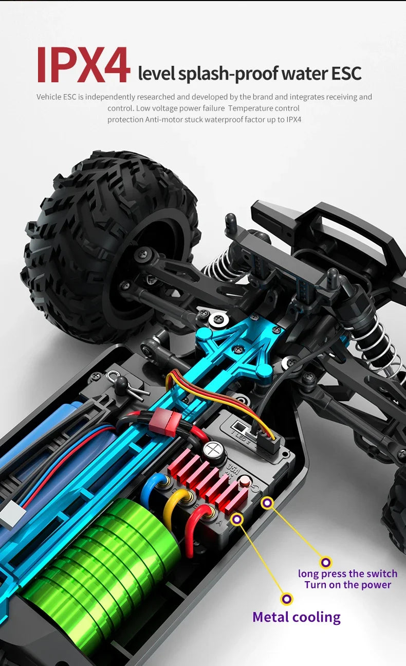 Coche RC MJX VS SCY 16101 16102 PRO 4WD 70Km/h 1/16 de Alta Velocidad, Monster Truck Todoterreno con Control Remoto, Vehículo Eléctrico