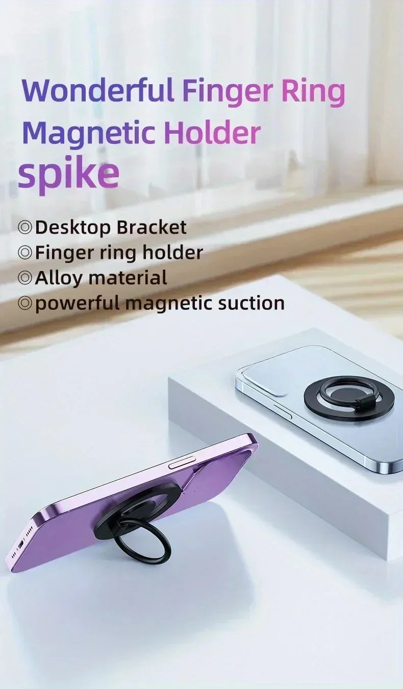 Soporte Magnético para Teléfono de Coche con Anillo, Soporte de Imán Fuerte y Abrebotellas para Magsafe iPhone 17 16 15 14 13 12 Pro Max