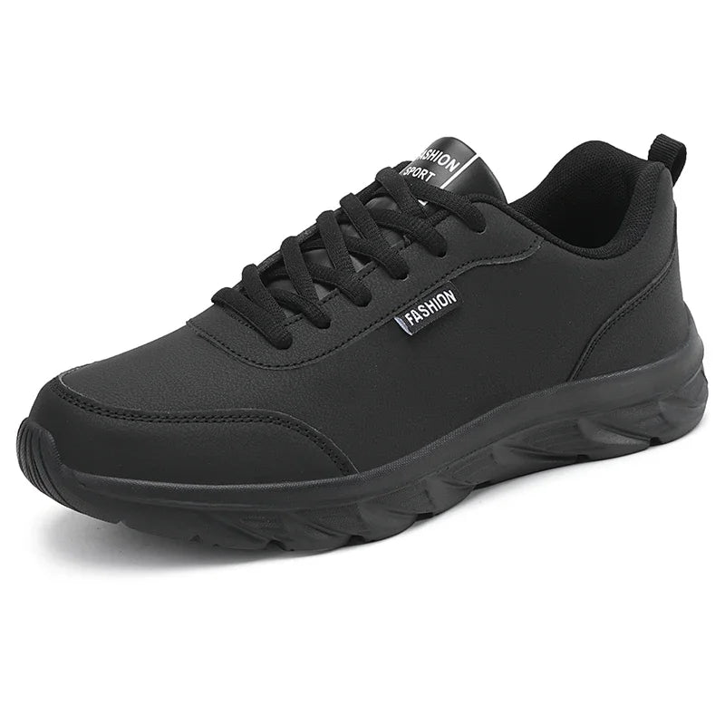YRZL Zapatillas para correr Zapatillas de deporte de cuero artificial impermeables Zapatos deportivos al aire libre Hombres Zapatillas casuales ligeras para caminar para hombres