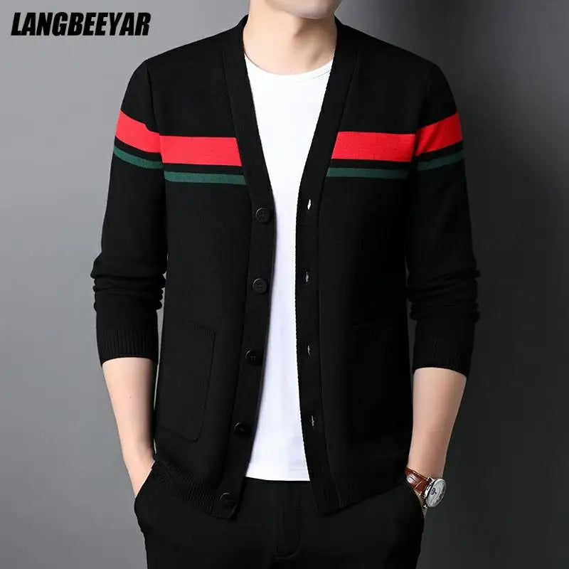Cárdigan de Punto para Hombre con Cuello en V — Estilo Casual