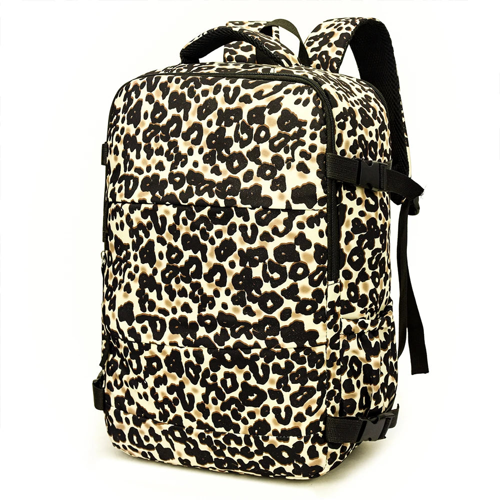 Mochila de Viaje con Estampado de Leopardo de Gran Capacidad