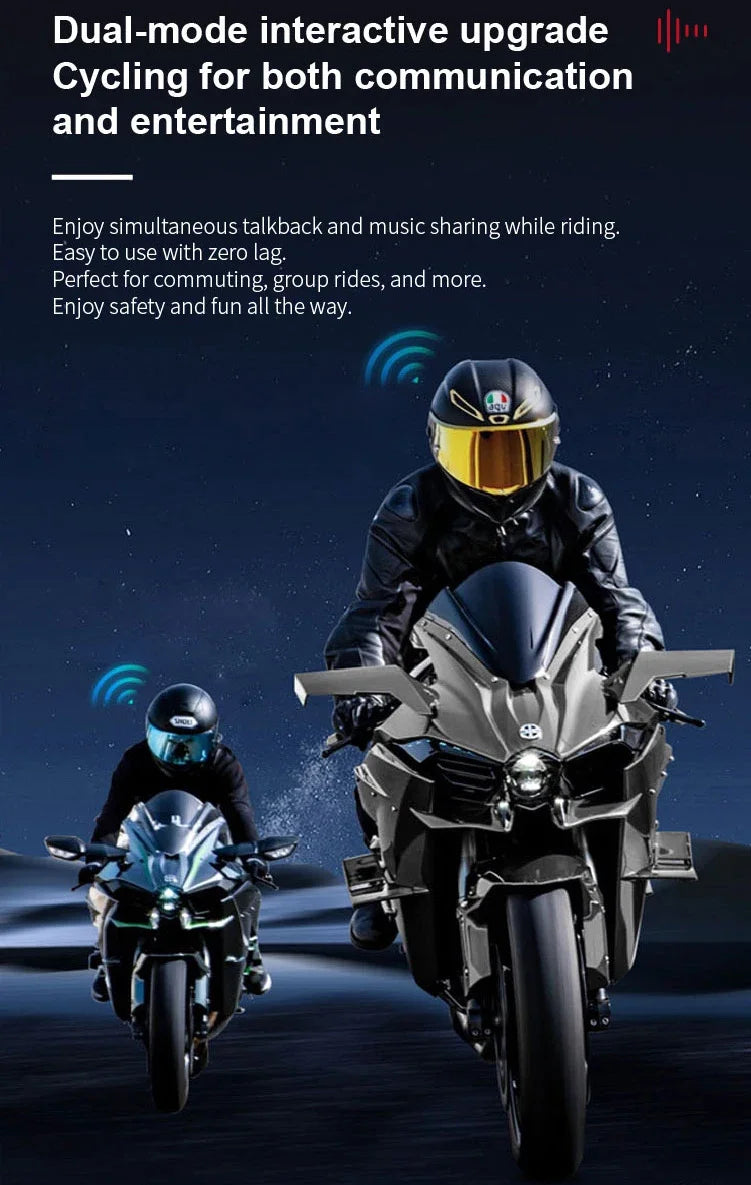 Auriculares Bluetooth para Casco de Motocicleta X3 Pro, Intercomunicador para 2 Motociclistas, 1000M, BT6.0, IPX6, Resistente al Agua, Asistente de Voz, Reducción de Ruido, Radio FM