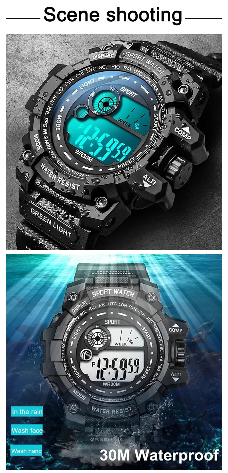 Reloj Digital LED MAYZHISU Deportivo Resistente al Agua