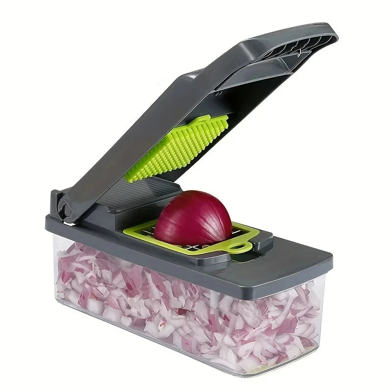 Picadora de verduras multifuncional, cortador de cebolla, ralladores de alimentos, rebanador, Dicer, desmontable, accesorios de cocina, paquete de 15