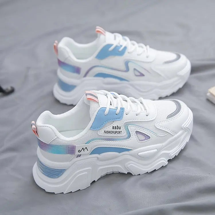 2025 zapatillas de deporte para mujer, zapatos planos con plataforma, zapatos de mujer, zapatillas informales verdes, zapatillas gruesas para mujer, zapatos de mujer