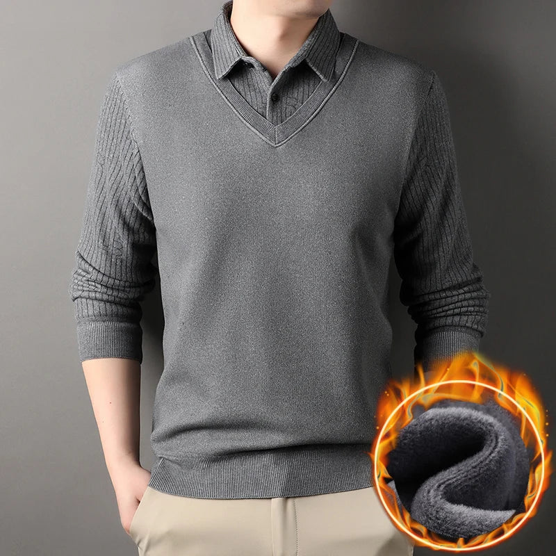 Suéter de Punto a Cuadros para Hombre | Cuello Cuadrado