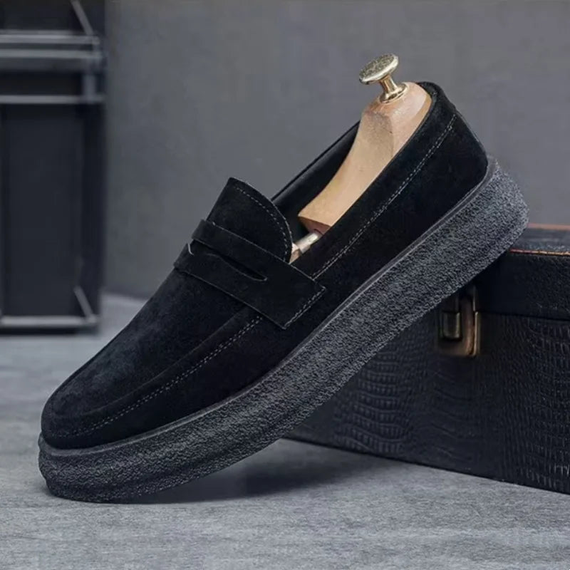 Mocasines con plataforma a la moda para hombre, zapatos informales cómodos para hombre, zapatillas ligeras sin cordones para caminar, zapatos planos transpirables para conducir
