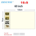 Pantalla de proyección anti-luz 16:9, tela HD reflectante de 60 a 133 pulgadas