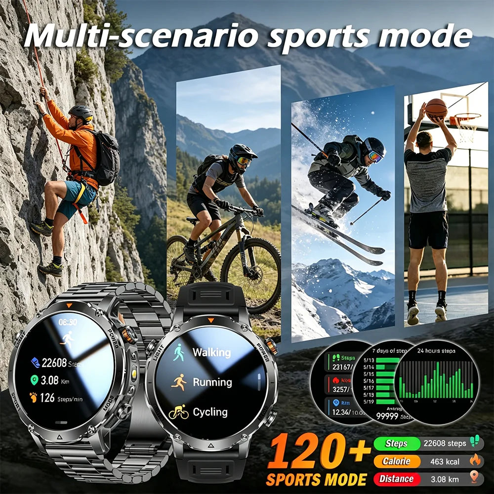 Reloj Inteligente Deportivo Militar 1400mAh