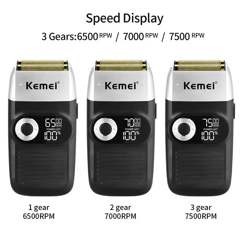 Kemei Afeitadora Eléctrica Doble Hoja para Barba