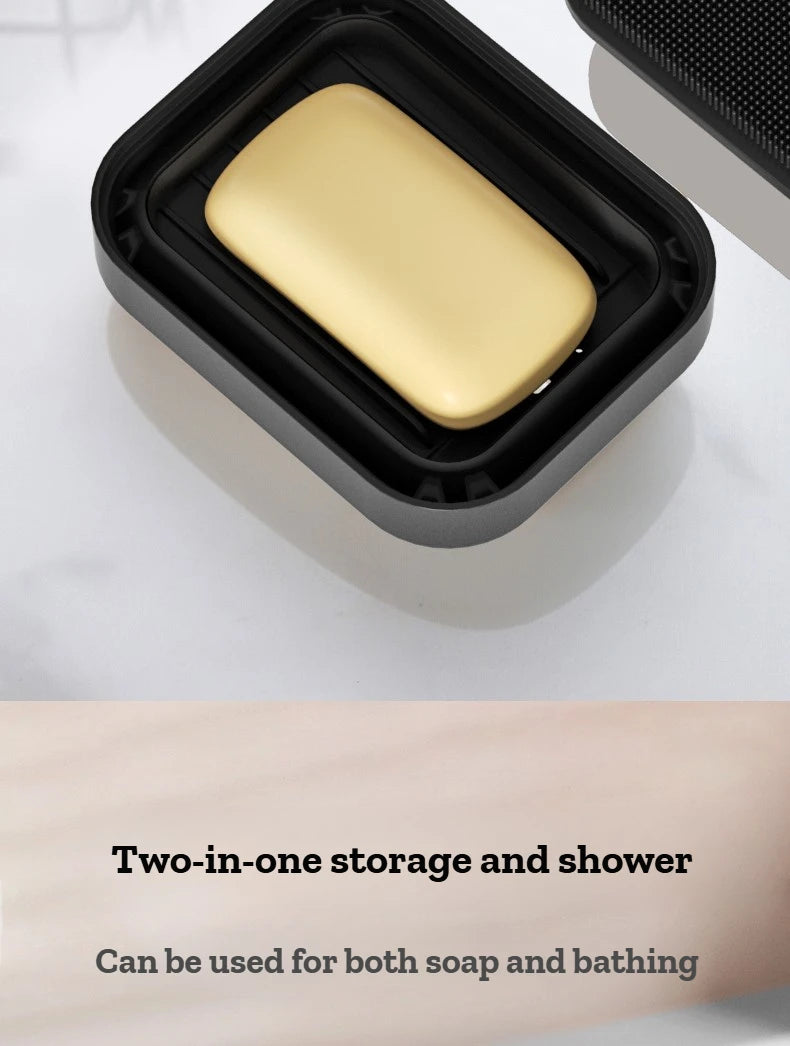 Caja de Jabón de Silicona con Cepillo Exfoliante
